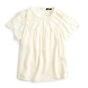 J. Crew Ivory Swiss Dot Short Sleeve Top size XX Large